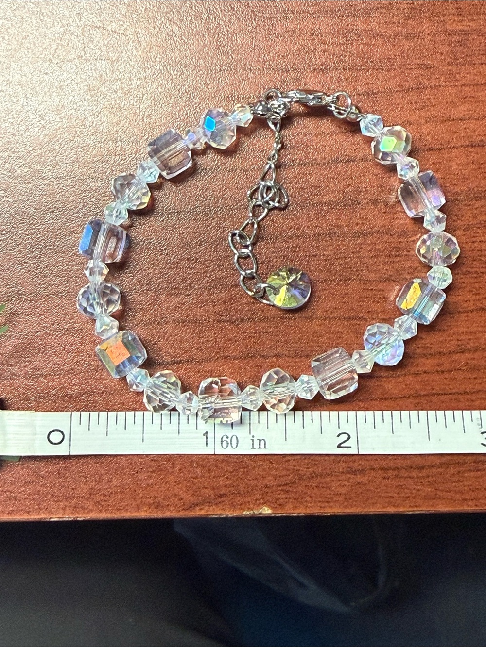 Crystal Aurora Borealis Geometric Beaded Bracelet